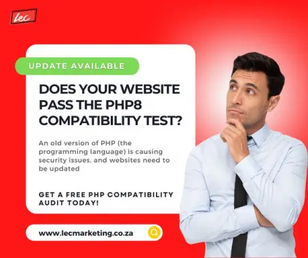 Does your website pass the PHP8 compatibility test? 

Get a free audit today! 
Contact 