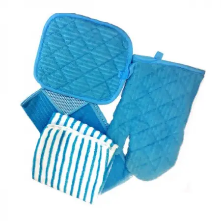 FB.COM
Order Now
A stylish set of 2 terry Kitchen Towels, 1 Oven Mitt, and 1 Quilted Pot Hol