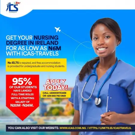 Get your nursing degree in Ireland! 

 No IELTS required 
 Free accommodation 
 Access to 