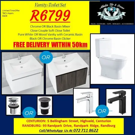FB.COM
Vanity-Toilet COMBO  Free Delivery
CallWhatsApp Us At 072 711 8622  081 312 9799