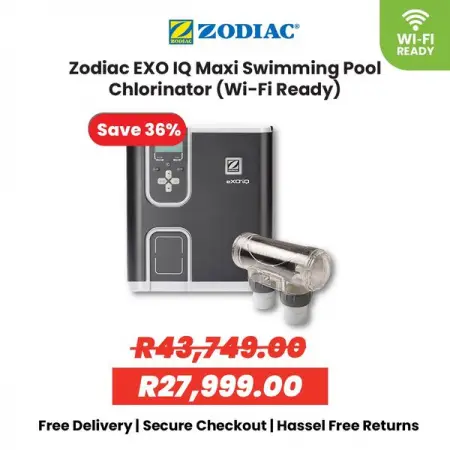 ACDIRECT.CO.ZA
Zodiac eXO IQ Maxi Swimming Pool Chlorinator Wi-Fi Ready
S