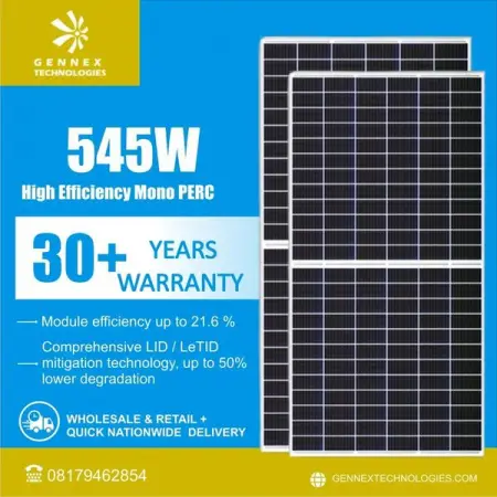 GENNEXTECHNOLOGIES.COM
545 Watts Canadian Solar Panel
Learn More
 