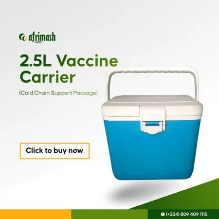 AFRIMASH.COM
Collect and transport vaccine supplies
Each vaccine carrier come