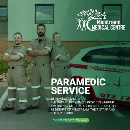 911Midstream is our local paramedic service that provides 24-hour emergency medical ass