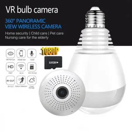 Secure your home, office, warehouse with the 360 Degree Wifi Bulb Panorami