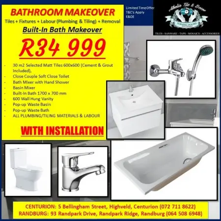 FB.COM
Built In Bath Bathroom Makeover All Materials, Labour  Removal.