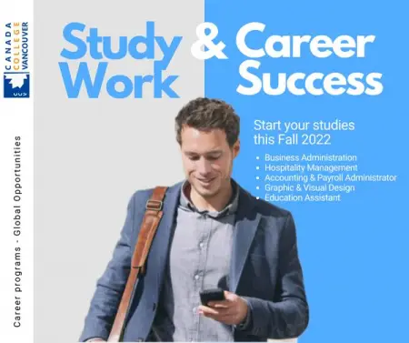 Career change  development - start your education at Canada College Vancouver
CCVST