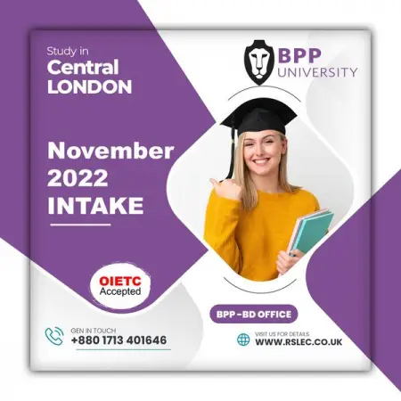 Study in Central London and Manchester
BPP University, UK

November 2022 intake
- MSc
