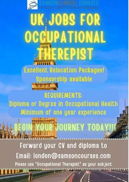 UK JOBS FOR OCCUPATIONAL THERAPISTS!!!
- Excellent Relocation Packages