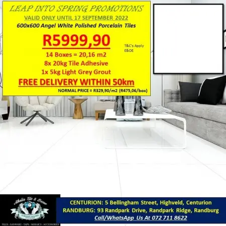 FB.COM
600x600 Angel White Porcelain  FREE Delivery COMBO
CallWhatsApp Us At 072 711 8622