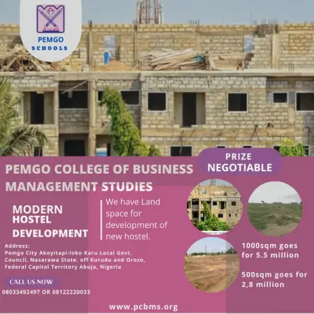 We have land spaces for hostel development .

Interested investors are ne