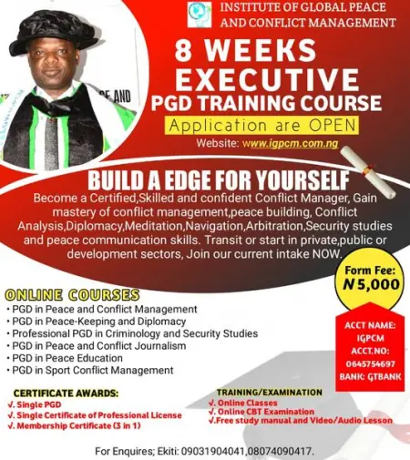 In 2022, choose a course that will elevate you. Choose Institute of Global Peace and Conf