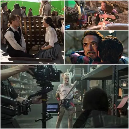 The filming of the Star Wars opening crawl, a candid shot from the set of Ali