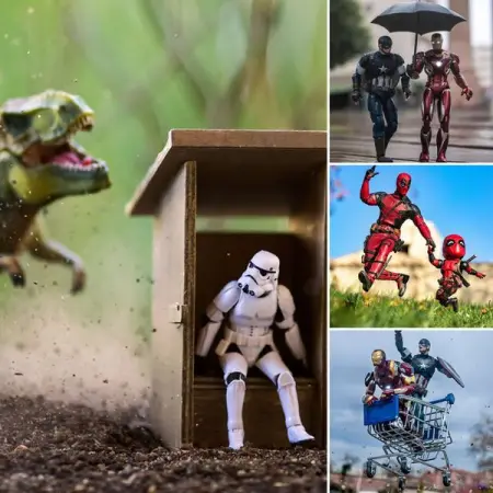 Spanish artist David Cubero uses action figures to make photographic works of 