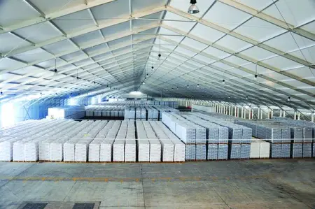 Aluminium warehouse tent with big space can contain more products. And it is more stabl
