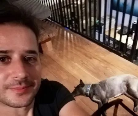 Irgendwann 2016 Coworkingspace in CangguBali mit meiner Hndin Bela sie s