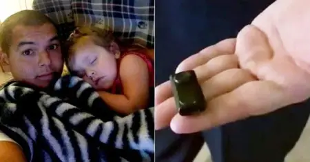 A este pap se le ocurri la graciosa idea de poner a su hija en una grabado