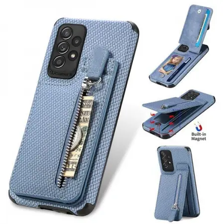 Fiber Pattern Leather All-inclusive Protective Cover With Zipper Card Holder For Sam