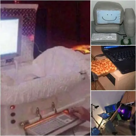 Weve produced a selection of 45 photographs of Cursed Computer Setups, demonstrating the e