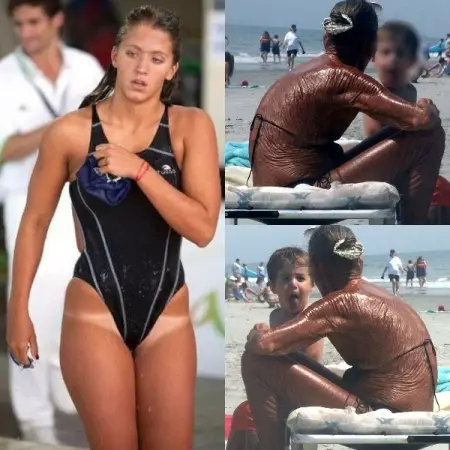 A female athlete who probably regretted her choice of outfit - try not