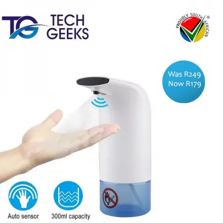 TECHGEEKS.CO.ZA
Auto Infrared SanitizerSoap Dispenser
Was R249 Now Only R179
Shop Now
