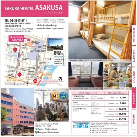 SAKURA-HOTEL.CO.JP
SAKURA HOSTEL ASAKUSA
Asakusa, Ueno Area
Book Now
Asakusa